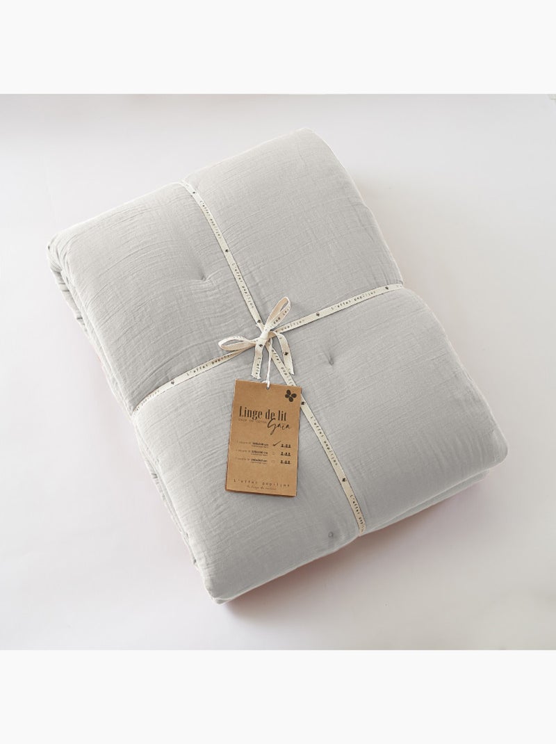 Chemin de lit & Edredon - L'effet papillon - Coton Blanc cassé - Kiabi