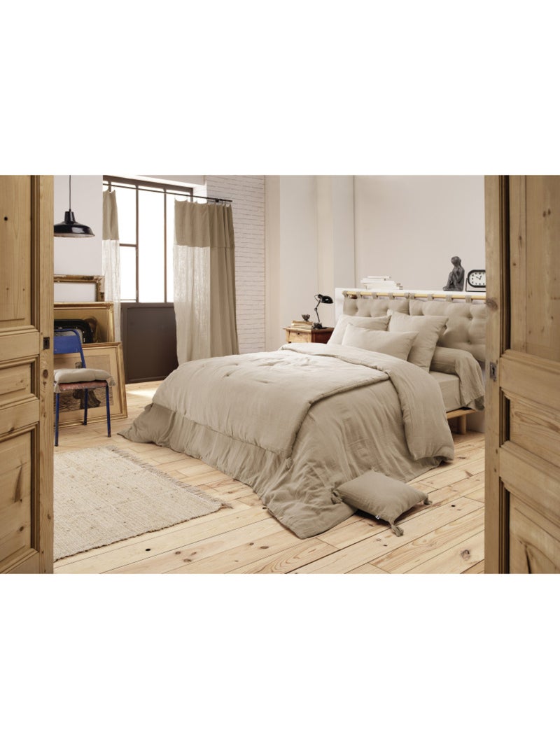 Chemin de lit & Edredon - L'effet papillon - Gaze De Coton Marron clair - Kiabi