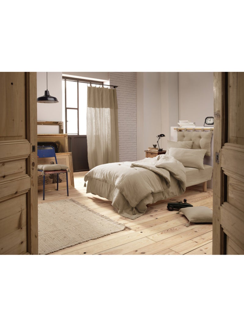 Chemin de lit & Edredon - L'effet papillon - Gaze De Coton Marron clair - Kiabi