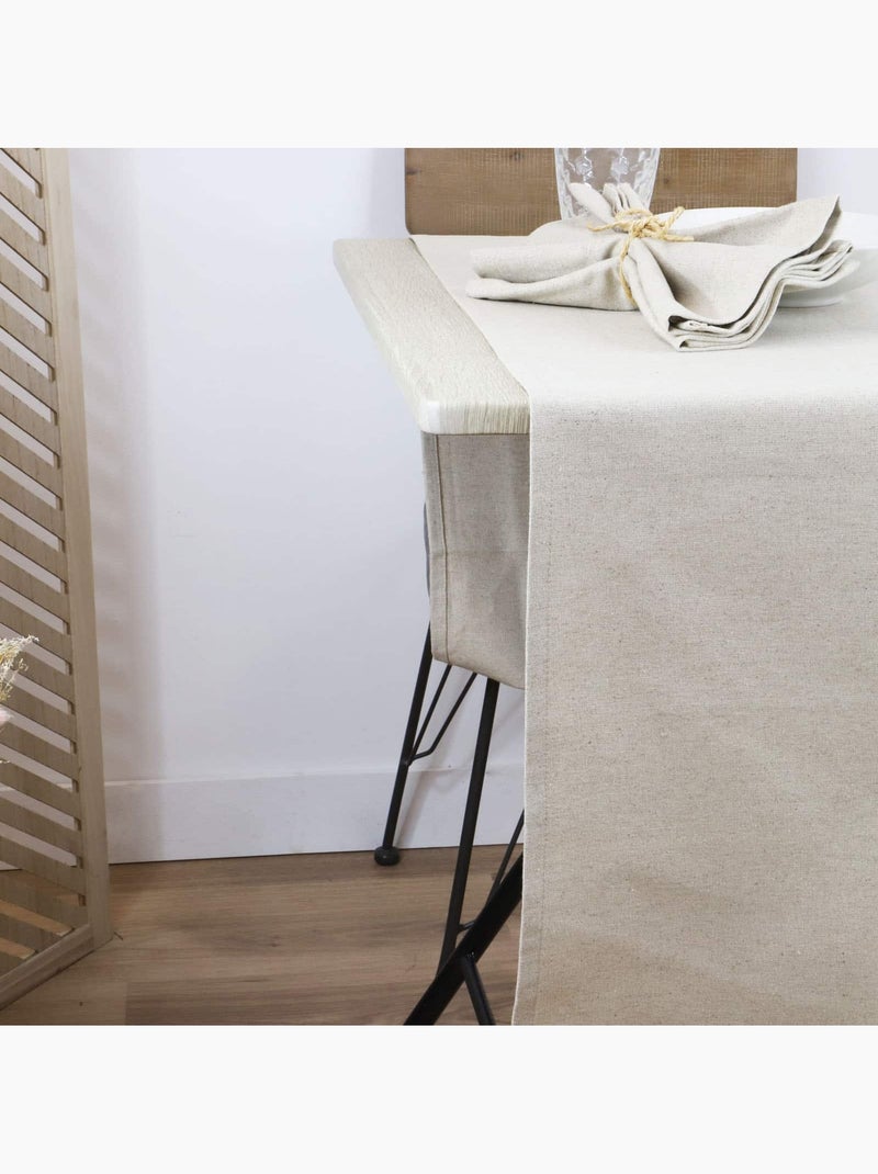 Chemin de table 100% Lin LINELLE Beige - Kiabi