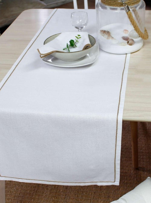 Chemin de table avec feston en jute - Kiabi