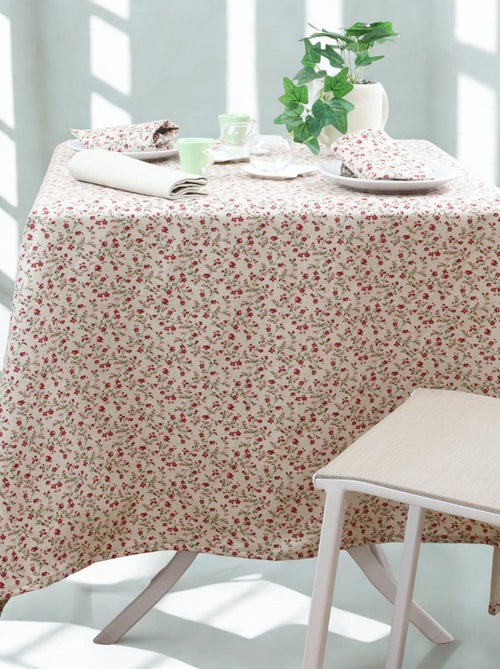 Chemin de table coton lin naturel FLORALIE - Kiabi