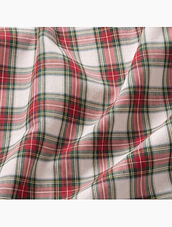 Chemin de table de noël en coton, fil doré en relief, carreaux tartan - gamusi