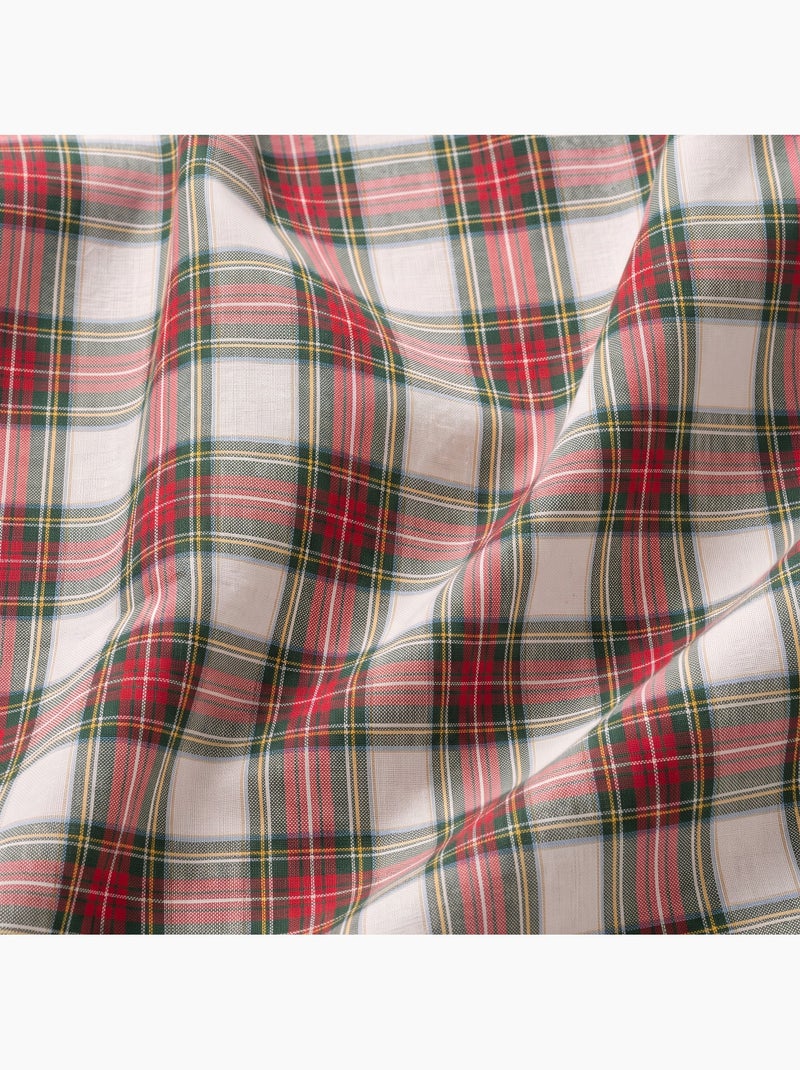 Chemin de table de noël en coton, fil doré en relief, carreaux tartan - gamusi Blanc - Kiabi