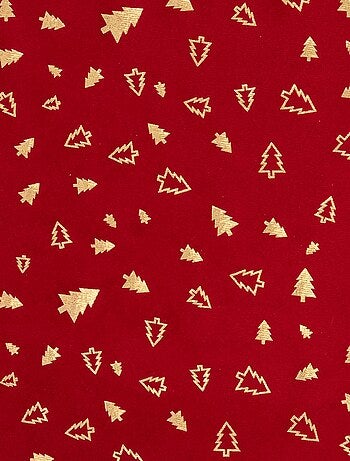 Chemin de table de Noël imprimé sapin effet velours