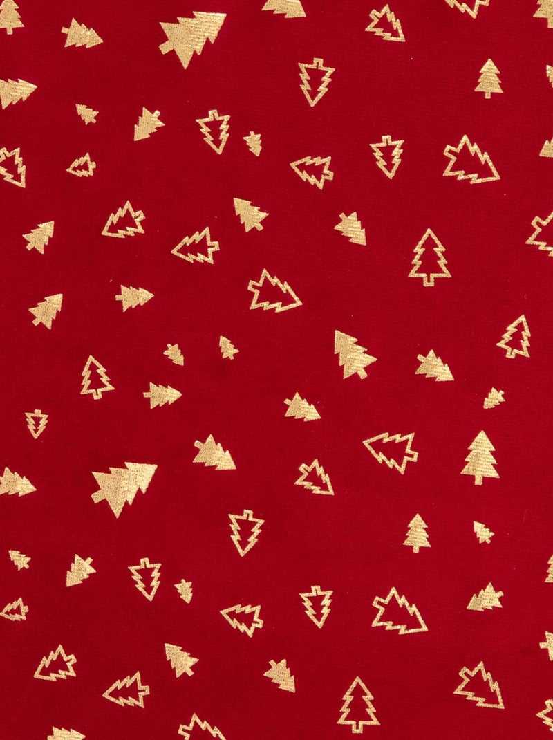 Chemin de table de Noël imprimé sapin effet velours Rouge - Kiabi