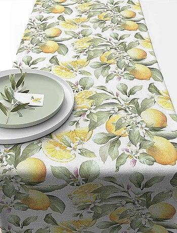 Chemin de table en coton Citrons 40 x 150 cm