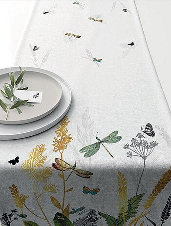 Chemin de table en coton libellules
