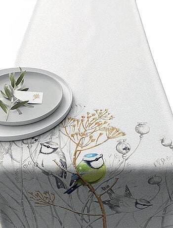 Chemin de table en coton oiseaux