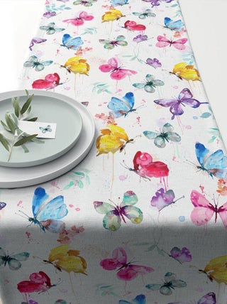 Chemin de table en coton Papillons