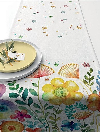 Chemin de table en coton printemps vibrant