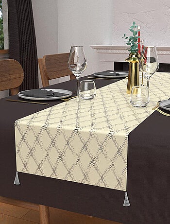 Chemin de table festif en pur coton 40x180 cm CELESTE, par Soleil d'Ocre