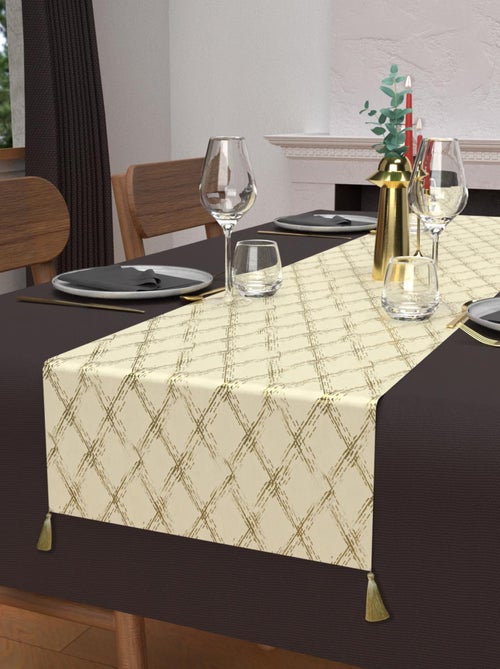 Chemin de table festif en pur coton 40x180 cm CELESTE, par Soleil d'Ocre - Kiabi