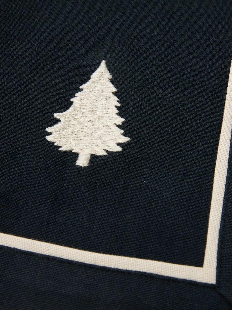 Chemin de table imprimé Noël en coton 36x180 cm Noir - Kiabi