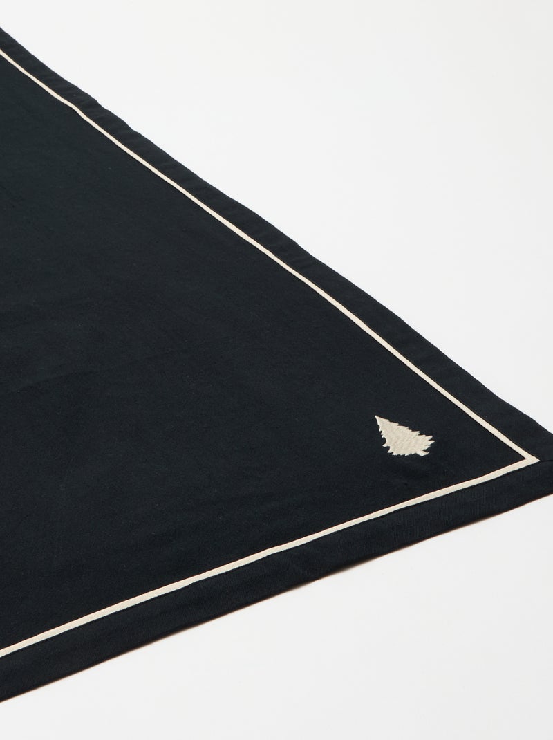 Chemin de table imprimé Noël en coton 36x180 cm Noir - Kiabi