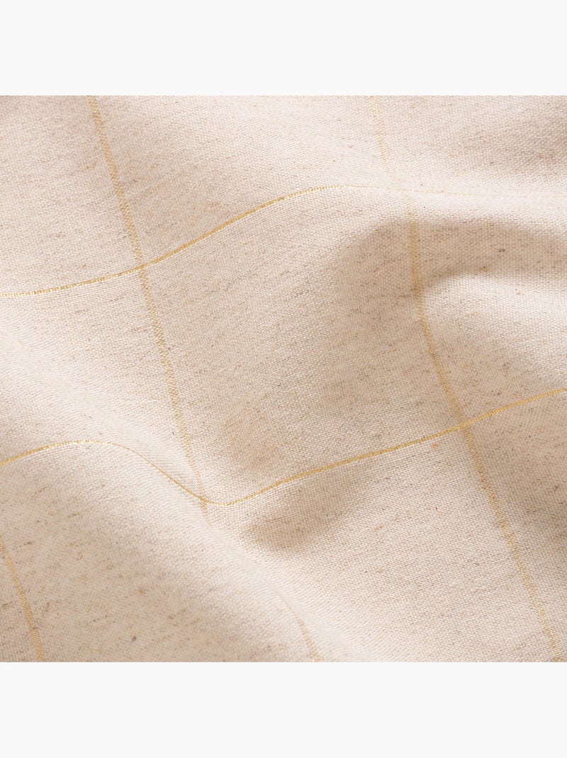 Chemin de table noël à carreaux tissé, fil doré, coton - gamusi. Beige - Kiabi