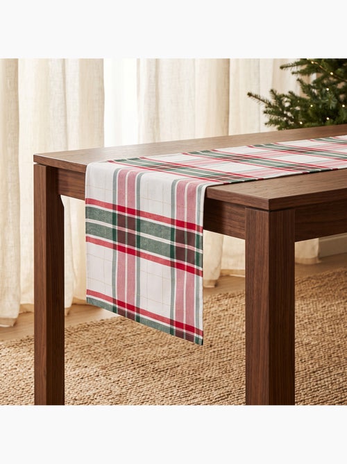 Chemin de table noël tartan tissé, fil doré, coton - gamusi. - Kiabi Chemin de table noël tartan tissé, fil doré, coton - gamusi. - Kiabi