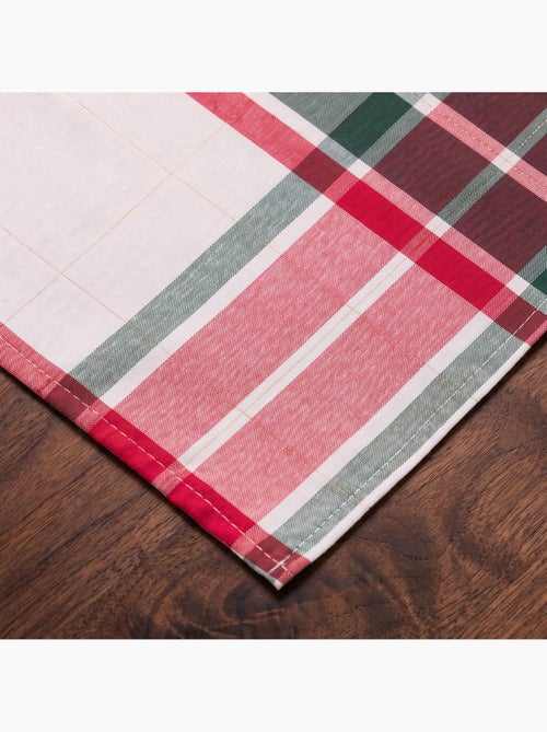 Chemin de table noël tartan tissé, fil doré, coton - gamusi. - Kiabi Chemin de table noël tartan tissé, fil doré, coton - gamusi. - Kiabi