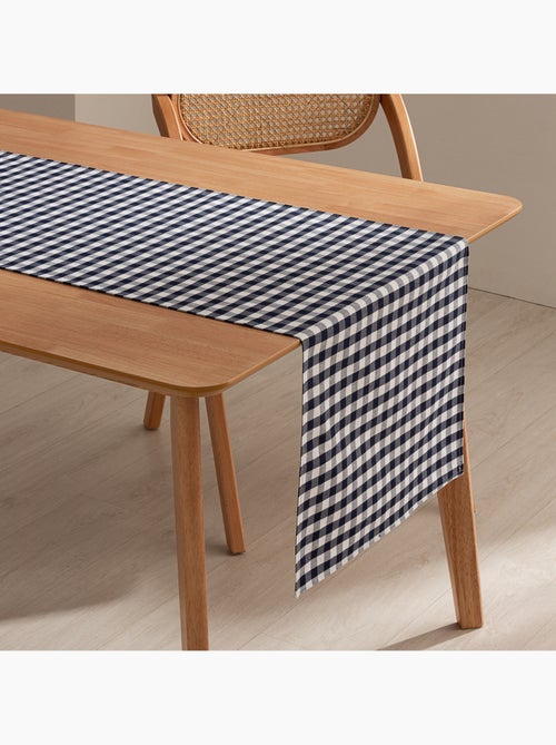 Chemin de table rectangulaire en coton à carreaux vichy, résistant à l'eau - gamusi. - Kiabi