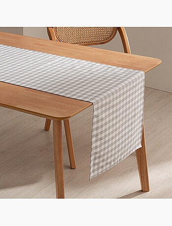 Chemin de table rectangulaire en coton à carreaux vichy, résistant à l'eau - gamusi.