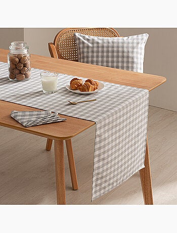 Chemin de table rectangulaire en coton à carreaux vichy, résistant à l'eau - gamusi.
