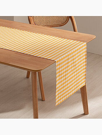Chemin de table rectangulaire en coton à carreaux vichy, résistant à l'eau - gamusi.