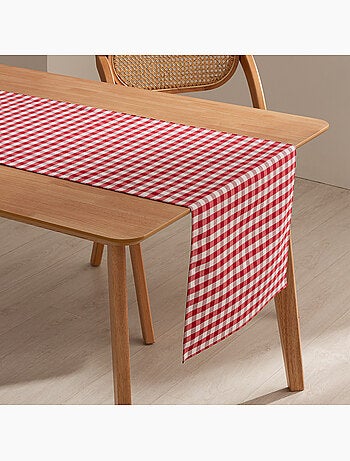 Chemin de table rectangulaire en coton à carreaux vichy, résistant à l'eau - gamusi.