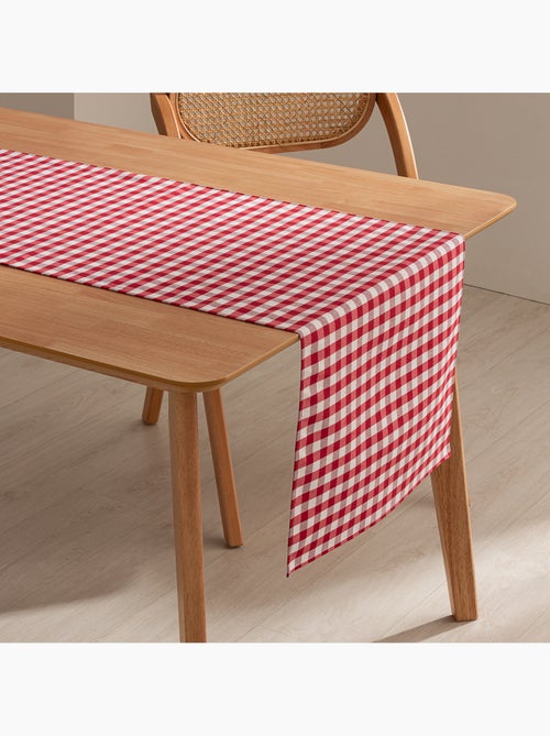 Chemin de table rectangulaire en coton à carreaux vichy, résistant à l'eau - gamusi. - Kiabi