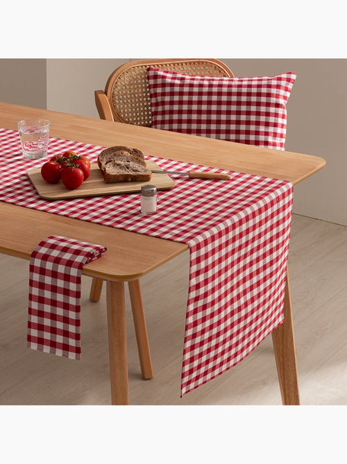 Chemin de table rectangulaire en coton à carreaux vichy, résistant à l'eau - gamusi. - Kiabi