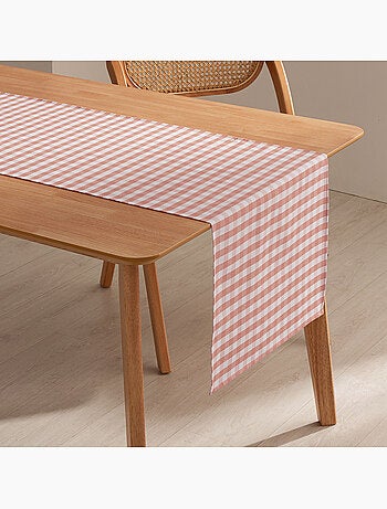 Chemin de table rectangulaire en coton à carreaux vichy, résistant à l'eau - gamusi.