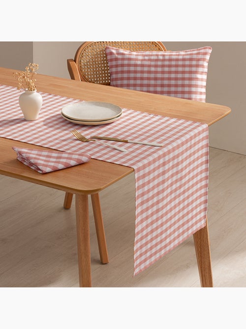 Chemin de table rectangulaire en coton à carreaux vichy, résistant à l'eau - gamusi. - Kiabi