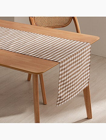 Chemin de table rectangulaire en coton à carreaux vichy, résistant à l'eau - gamusi.