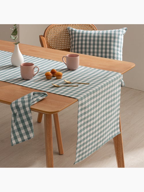 Chemin de table rectangulaire en coton à carreaux vichy, résistant à l'eau - gamusi. - Kiabi