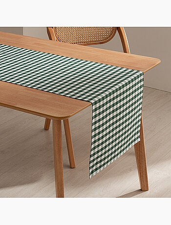 Chemin de table rectangulaire en coton à carreaux vichy, résistant à l'eau - gamusi.