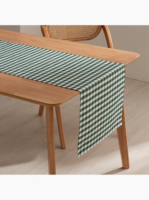 Chemin de table rectangulaire en coton à carreaux vichy, résistant à l'eau - gamusi. - Kiabi