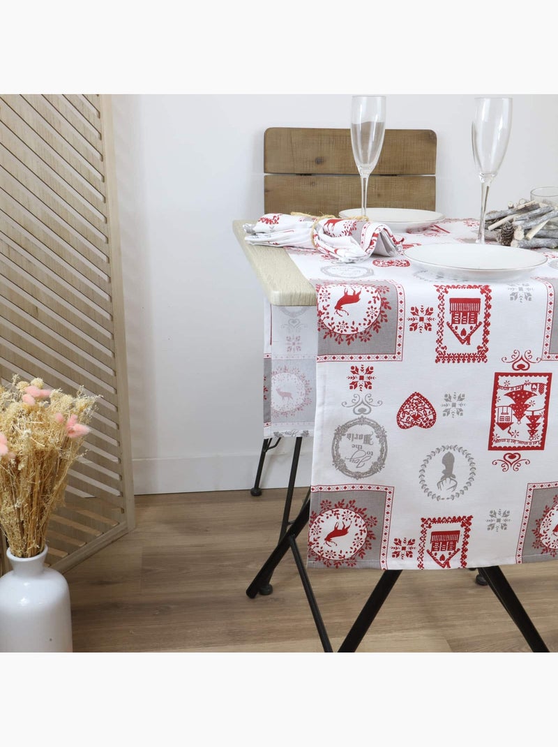 Chemin de table winter – esprit chalet montagne Blanc - Kiabi