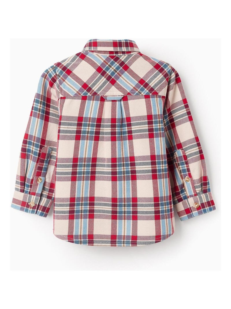 Chemise 100% coton, à carreaux NOËL Gris clair - Kiabi