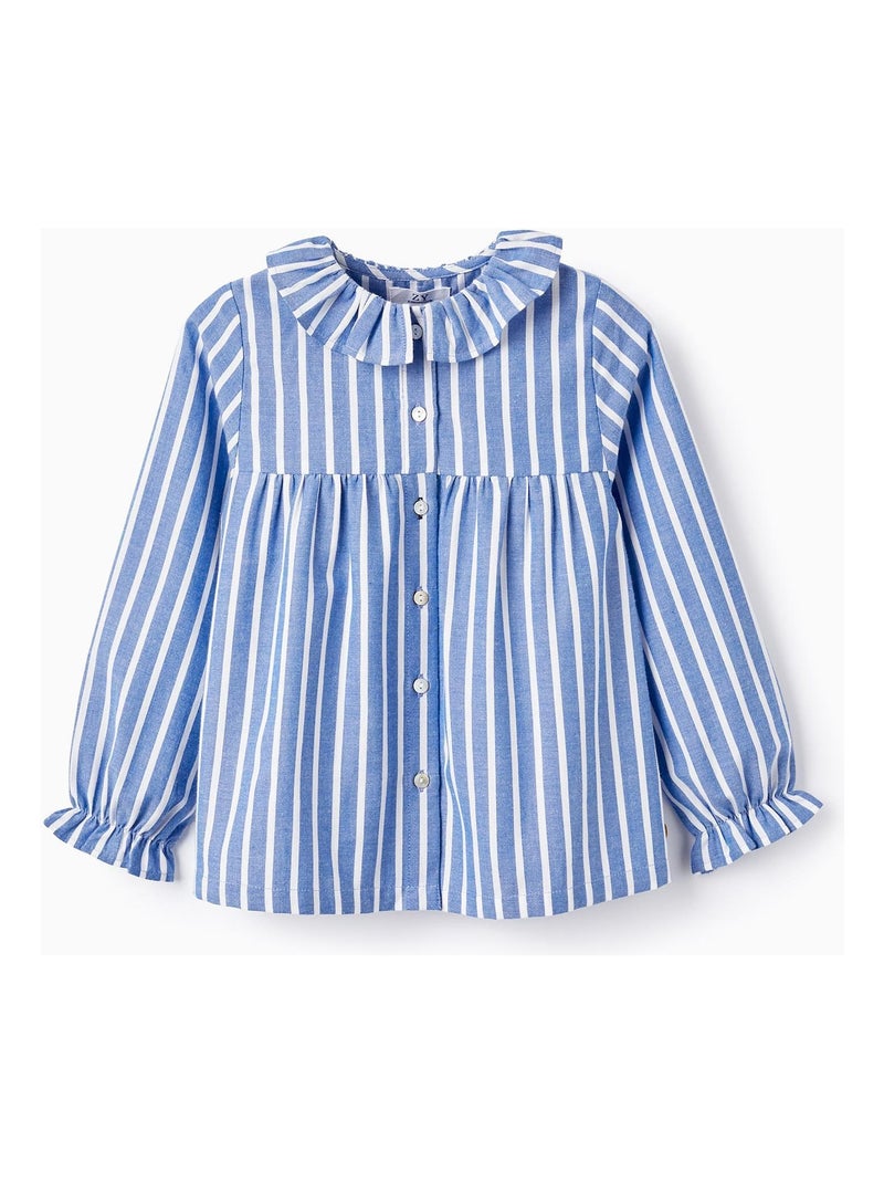 Chemise 100 % coton pour fille manches longues SPRING BEGINS Bleu - Kiabi