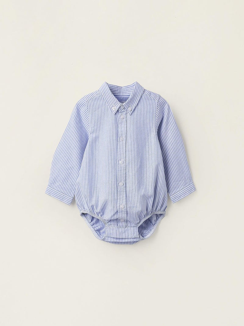 Chemise 100% coton, rayé NOVEAUX NATURE Bleu - Kiabi