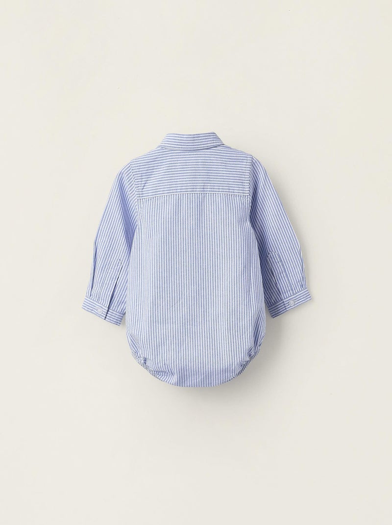 Chemise 100% coton, rayé NOVEAUX NATURE Bleu - Kiabi
