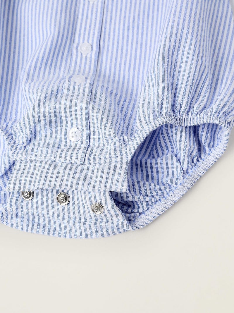 Chemise 100% coton, rayé NOVEAUX NATURE Bleu - Kiabi