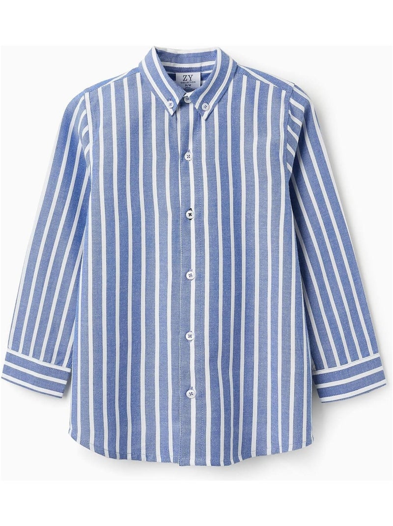 Chemise 100% coton, rayé SPRING BEGINS Bleu - Kiabi