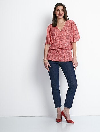 Chemise à basque imprimé pois - Afibel