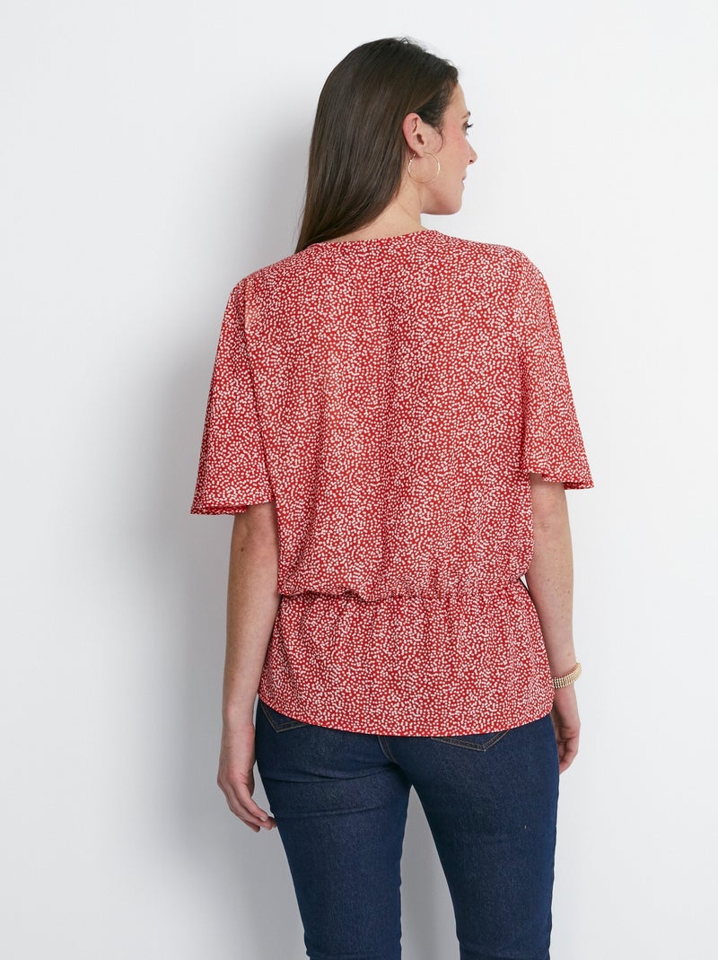 Chemise à basque imprimé pois - Afibel Rouge - Kiabi