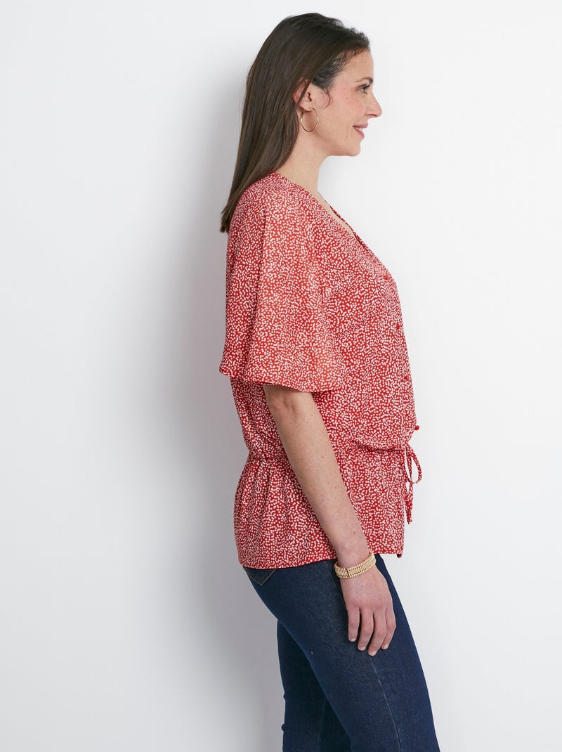 Chemise à basque imprimé pois - Afibel Rouge - Kiabi