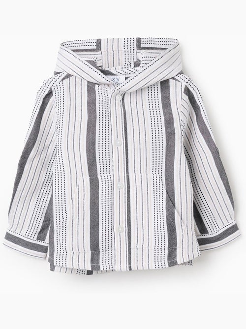 Chemise à Capuche à Rayures en Relief - Kiabi
