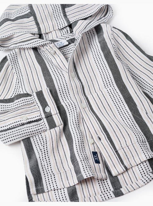 Chemise à Capuche à Rayures en Relief - Kiabi
