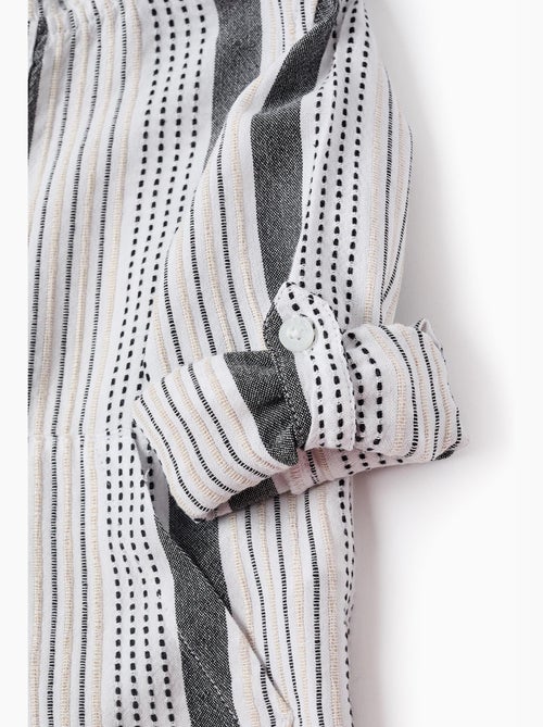 Chemise à Capuche à Rayures en Relief - Kiabi