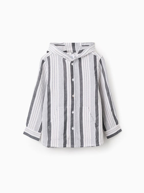 Chemise à Capuche à Rayures en Relief - Kiabi