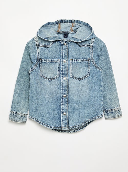 Chemise à capuche en denim - Kiabi